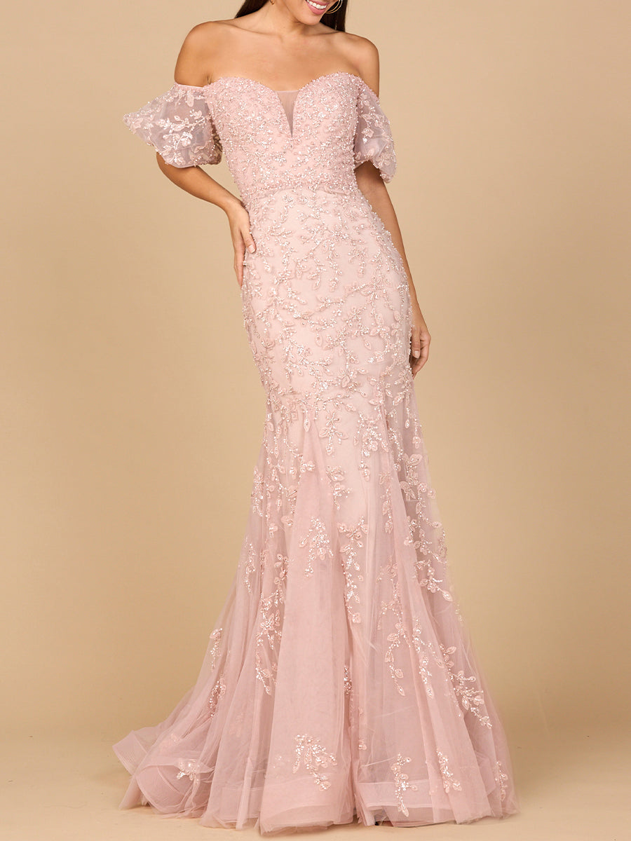Lace, Off Shoulder Mermaid Gown Lara New York Lace, Off Shoulder Mermaid Gown Lara New York