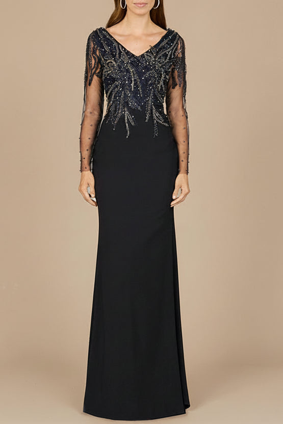 Long Sleeve Knit Gown Navy / 12 Long Sleeve Knit Gown Navy / 12