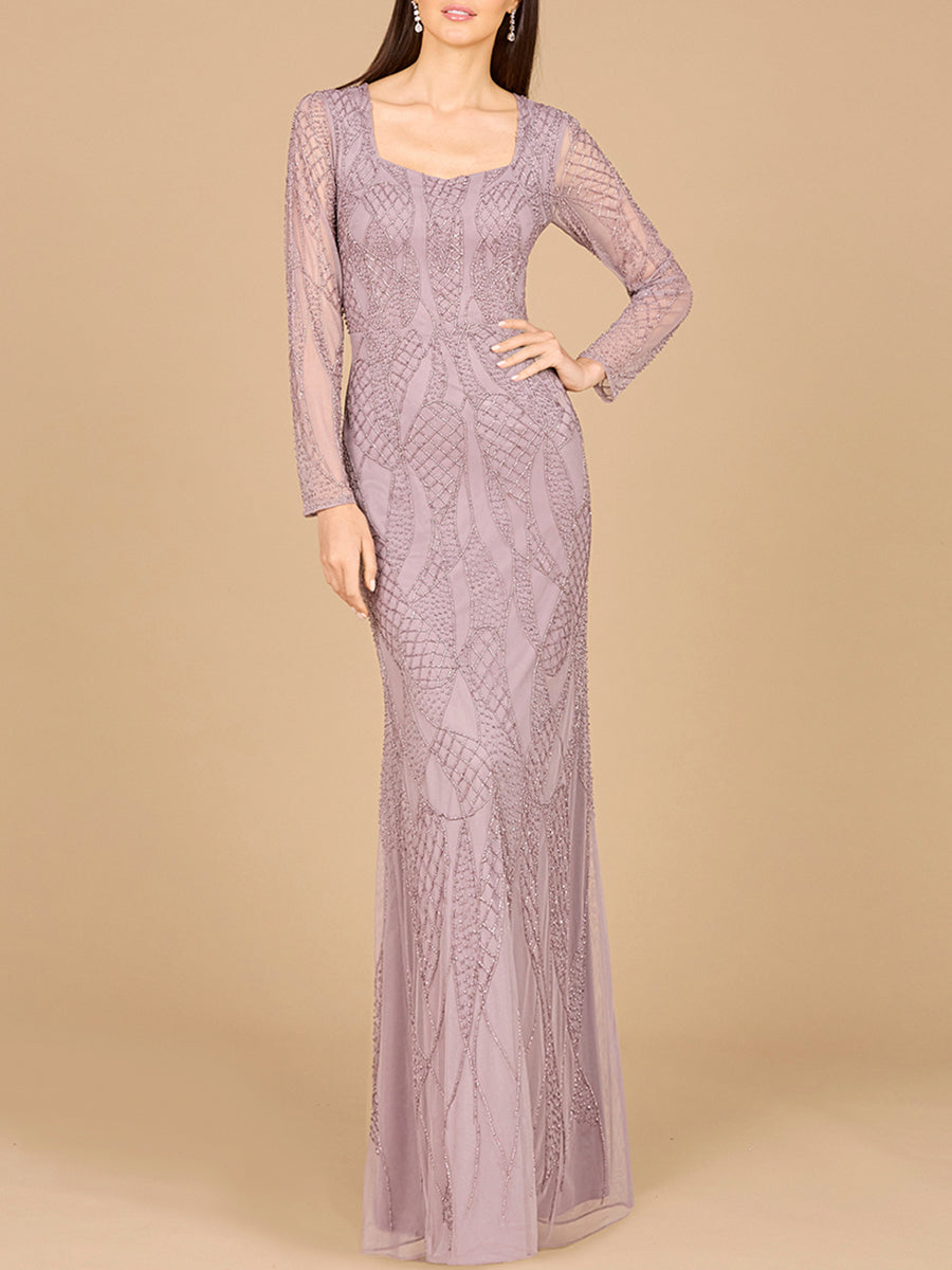 Elara Double-Layered V-Neck Long Dress main image 1