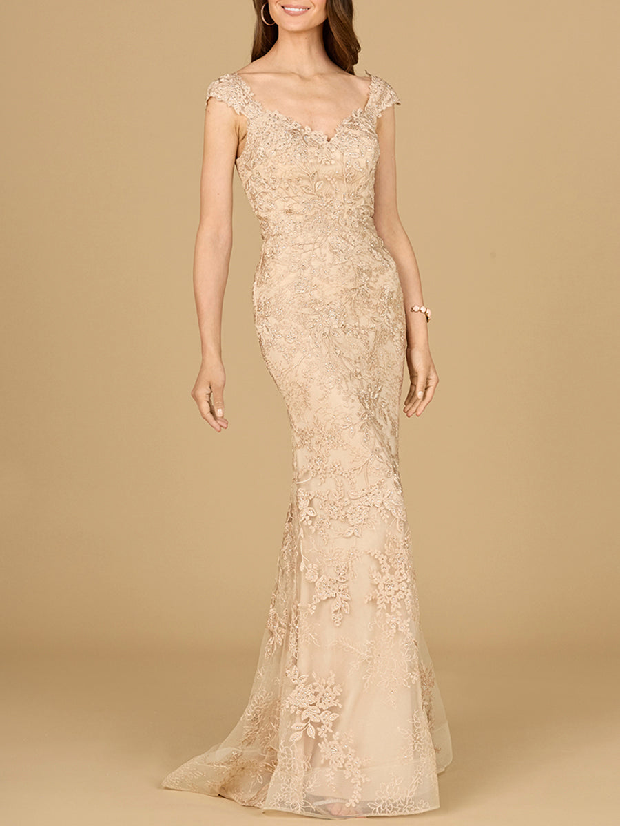 Lara 29642 - Cap Sleeve Mermaid Gown