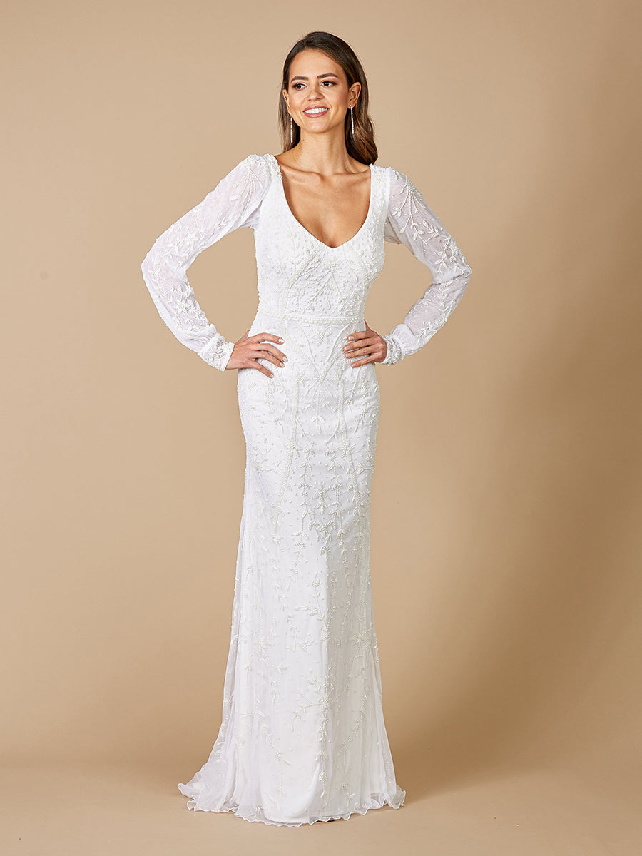 Lara 51079 Gigi Romantic Long Sleeve Wedding Dress Ivory / 2 Lara 51079 Gigi Romantic Long Sleeve Wedding Dress Ivory / 2