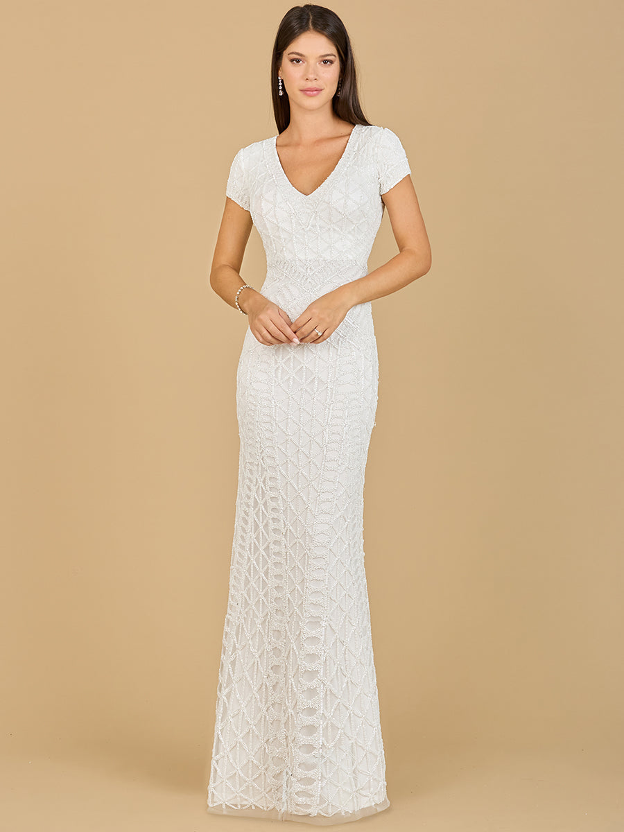Lara Cam V-Neck Beaded Mini Sheath Dress main image 0