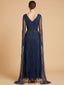 V-Neck Beaded Dress with Long Cape Sleeves |  28835