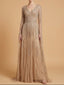 V-Neck Beaded Dress with Long Cape Sleeves |  28835