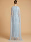 V-Neck Beaded Dress with Long Cape |  28839