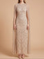 High Neck Beaded Dress with Long Cape |  28840