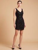 Lara 28842 - Beaded Short Dress with Fringe
