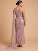 Lara 28843 - One Sleeve Beaded Gown