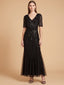 Embellished Gown with Cape Sleeves | 28845