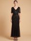 Embellished Gown with Cape Sleeves | 28845