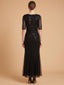 Embellished Gown with Cape Sleeves | 28845