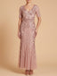 Embellished Gown with Cape Sleeves | 28845
