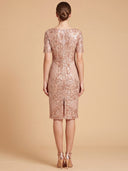 Embellished Midi Dress with Short Sleeves | 28846