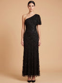 3D Floral Embellished One Shoulder Gown | 28848