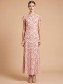 3D Floral Embellished Gown with Cap Sleeves | 28850