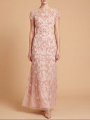 3D Floral Embellished Gown with Cap Sleeves | 28850