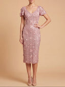 3D Floral Embellished Midi Dress with Cape Sleeves | 28851