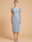 3D Floral Embellished Midi Dress with Cape Sleeves | 28851