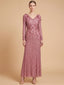 3D Floral Embellished Long Sleeve Gown | 28854