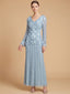 3D Floral Embellished Long Sleeve Gown | 28854