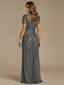 Lara 28856 - Beaded Flutter Sleeve Gown