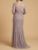 Lara High Neck Beaded Gown | 28857
