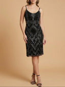 Lara 28860 - Beaded Flounce Dress