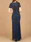 Short Sleeve Sheath Beaded Gown