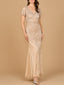 Short Sleeve Sheath Beaded Gown