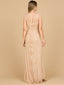 Lara 28869 - Beaded Cap Sleeve Illusion Plunge Gown