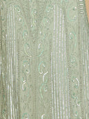 Long Sleeve Geometric Beaded Gown | 28875