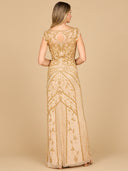 Beaded Cap Sleeve Sheath Gown | 28876