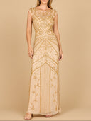 Beaded Cap Sleeve Sheath Gown | 28876