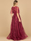 Lara 28880- Overskirt Lace Fitted V-Neck Gown with Cape Sleeves