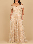 Off Shoulder A-Line Floral Gown | 28882