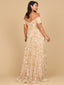 Lara 28882- Off Shoulder A-Line Floral Gown