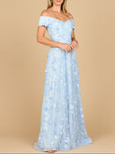 Off Shoulder A-Line Floral Gown | 28882
