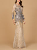 Mermaid, Beaded Long Sleeve Gown | 28886