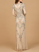 Long Sleeve Beaded Gown