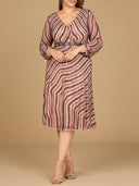 Beaded Midi Dress with Long Sleeves