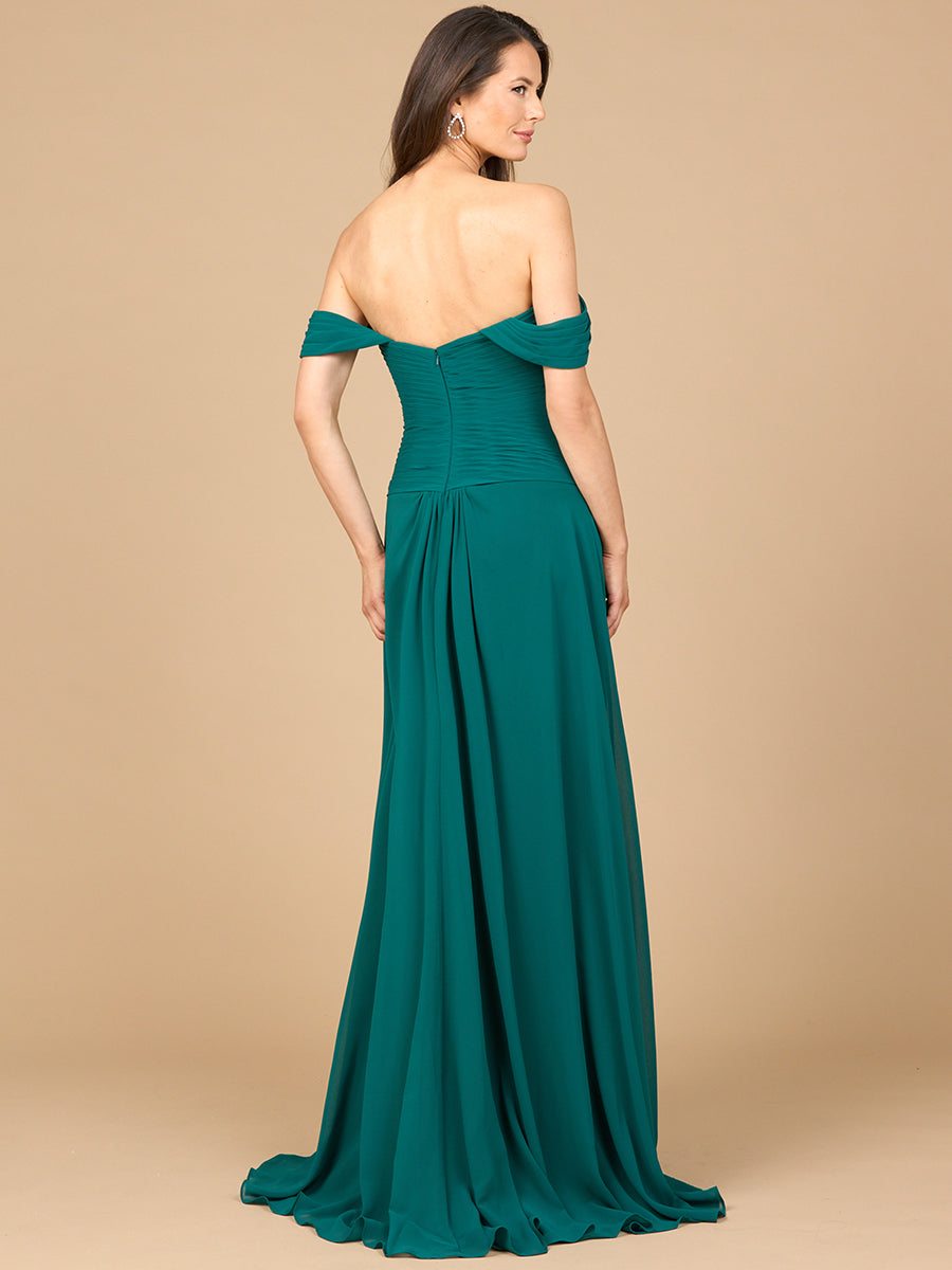 Lara 28911 - Off Shoulder Chiffon Dress