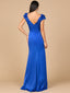 V-Neck, Satin Backed Crepe Gown