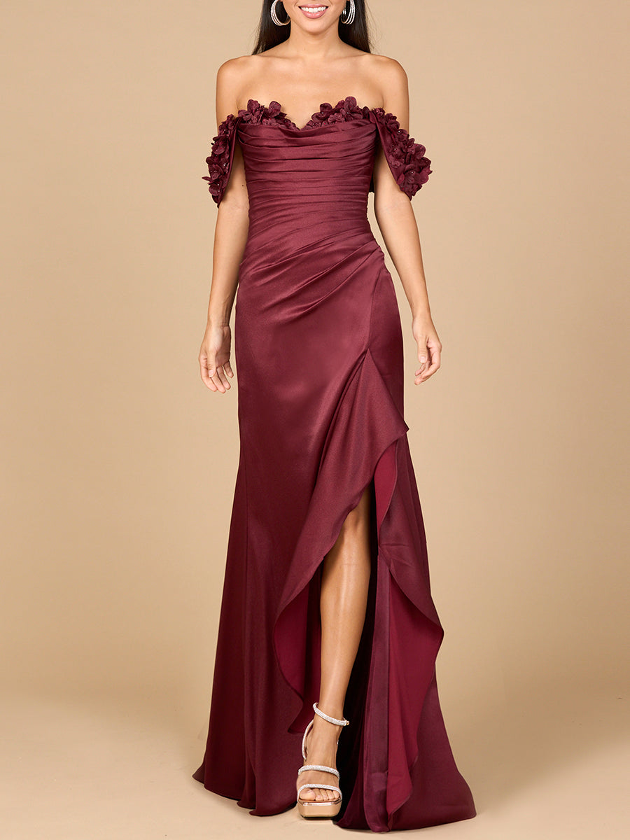 Lara 28916 - Off Shoulder Crepe Gown