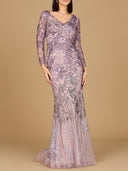 Long Sleeve V-Neck Mermaid Gown