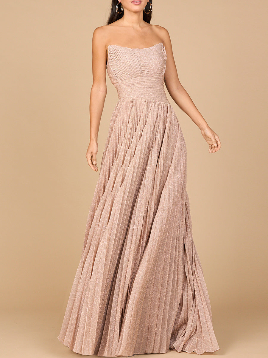 Lara 28932 - Flowing Pleated, Strapless Dress