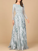 Long Sleeve, Modest Beaded Gown | 28939