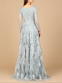 Long Sleeve, Modest Beaded Gown | 28939