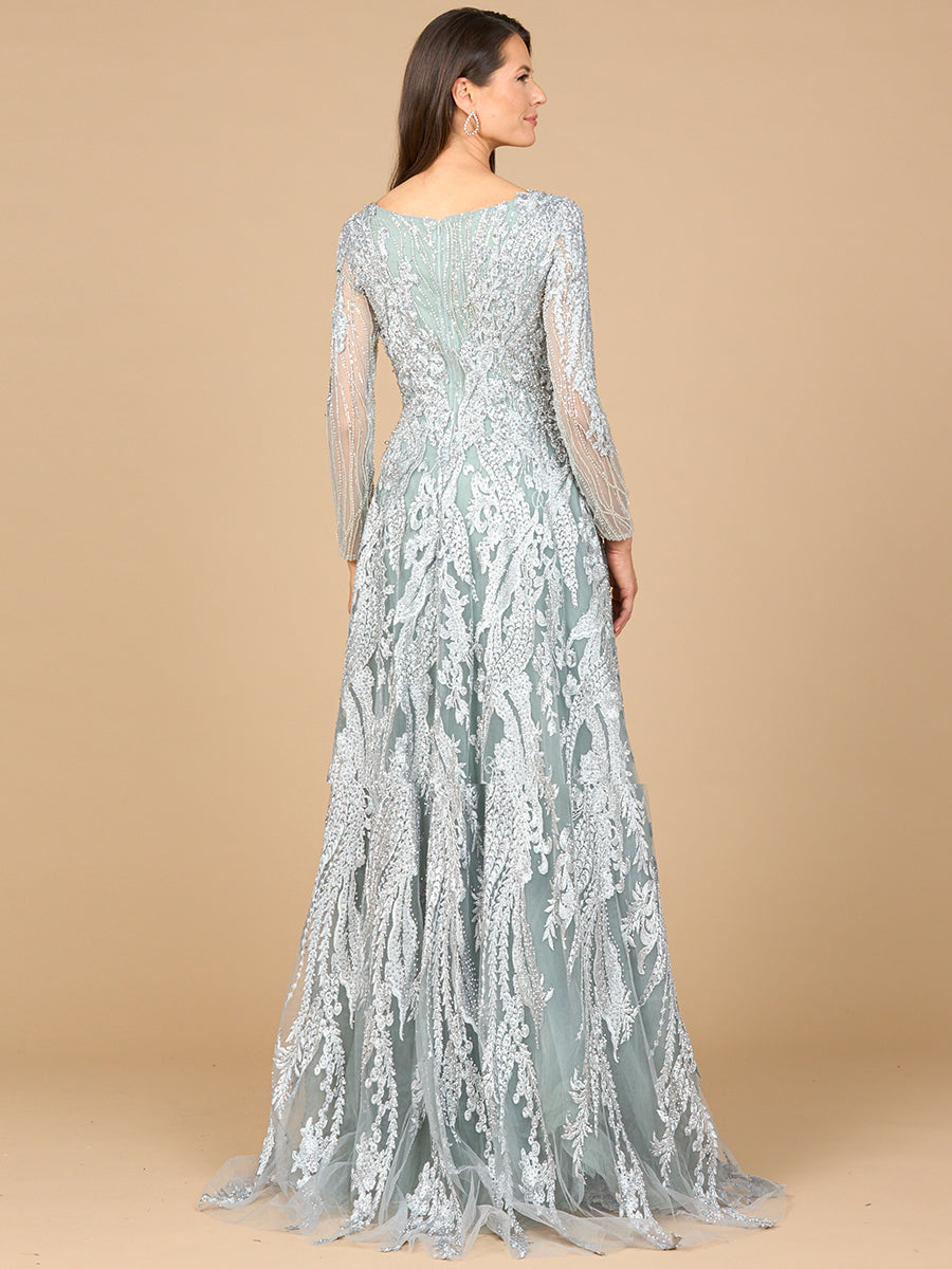 Lara 28939 -  Long Sleeve, Modest Beaded Gown