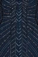 Long Sleeve Linear Focus Beaded Gown