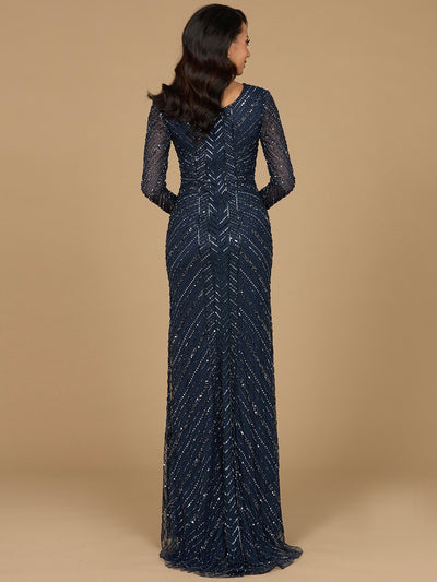 Lara 28951 - Long Sleeve Beaded Gown